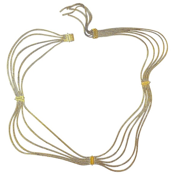 Vintage Christian Dior Gold Multi Strand Medallion Belt Chain - Picture 10 of 16